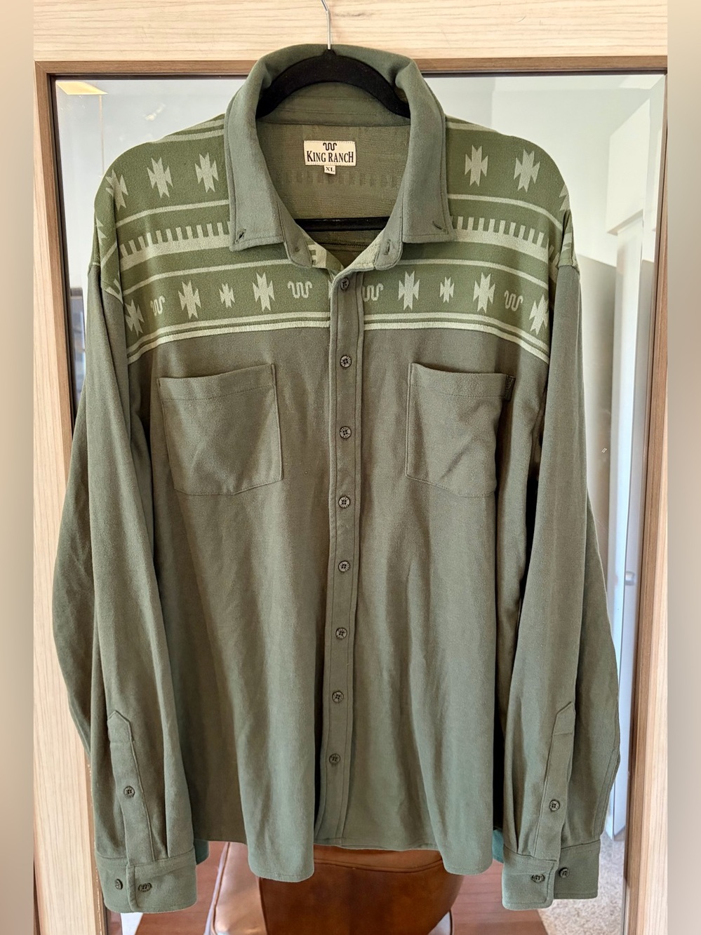 King Ranch Mens Long Sleeve Button Down Performance Shirt Casual Western size XL